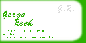 gergo reck business card
